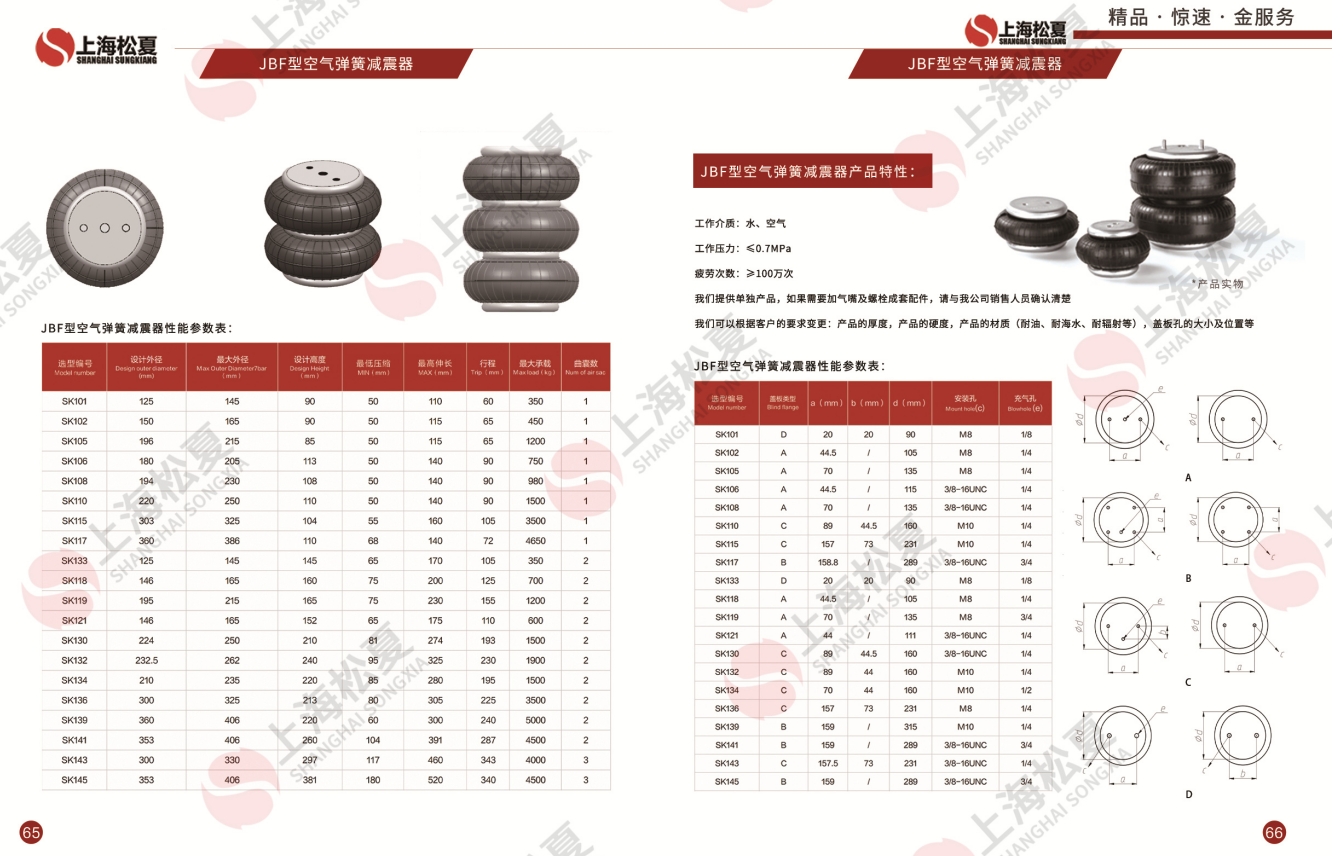 卷邊式JBF型空氣彈簧